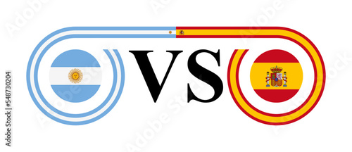 the concept of argentina vs spain. vector illustration isolated on white background