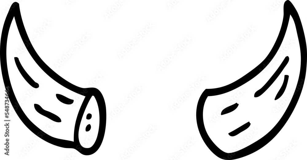 outline cartoon horns Stock Vector | Adobe Stock
