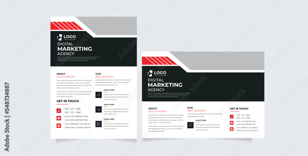modern corporate flyer template design with one image placement green