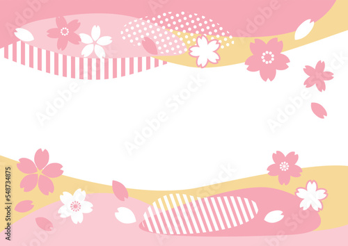 桜の北欧風フレーム素材