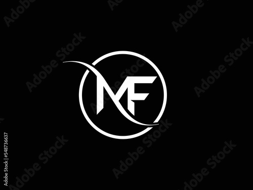 Creative mf, fm, initial monogram elegant vector logo template 