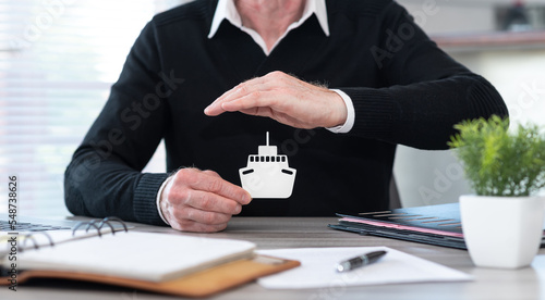 Quadro em tela Concept of boat insurance