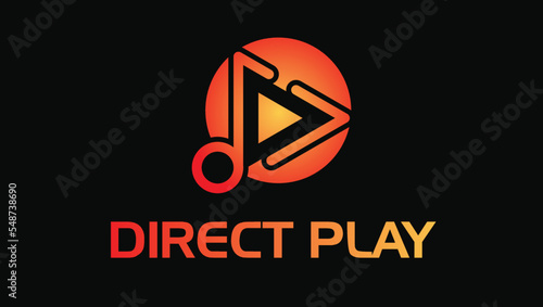 Modern Direct play media production video making logo design