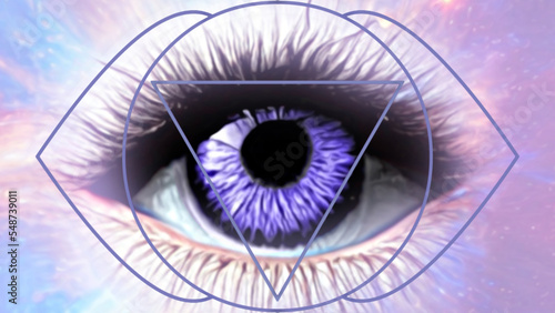 Canvastavla Third Eye Surrounded by Cosmic Nebula Digital Painting, Cover Image, Thumbnail
