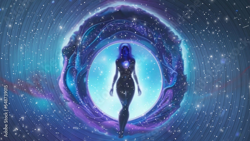 Goddess Cosmic Portal Digital Painting, Illustration, Cover Image, Thumbnail photo