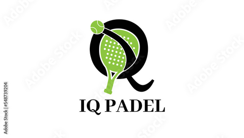 Name Initials Letters I and Q Modern Tennis Padel and Tennis ball logo