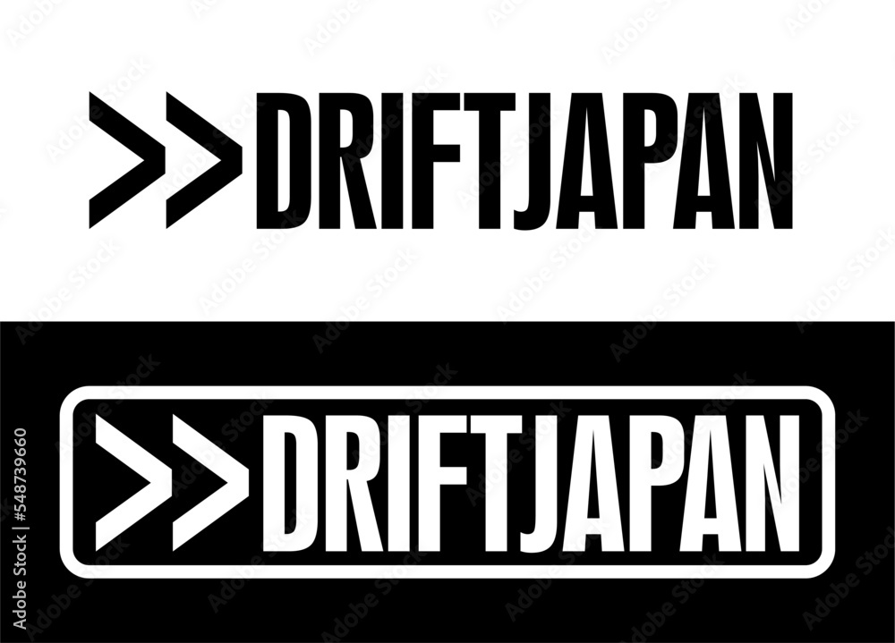 DRIFT JAPAN text Logo Vector Car Decal Sticker, Symbol Sport Logo.