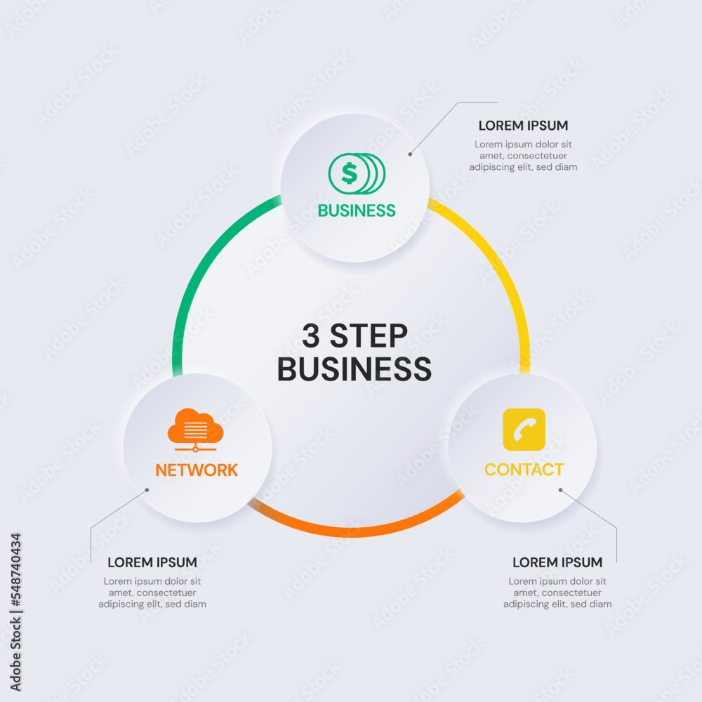 Fototapeta premium Vector infographic label design with icons. Business concept flowchart, diagram