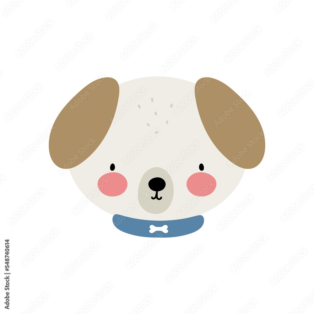 Cute Dog. Cartoon style. Vector illustration. For card, posters, banners, books, printing on the pack, printing on clothes, fabric, wallpaper, textile or dishes. Cute Dog. Cartoon style. Vector illustration. For card, posters, banners, books, printing on the pack, printing on clothes, fabric, wallpaper, textile or dishes.