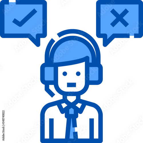 complaint blue outline icon