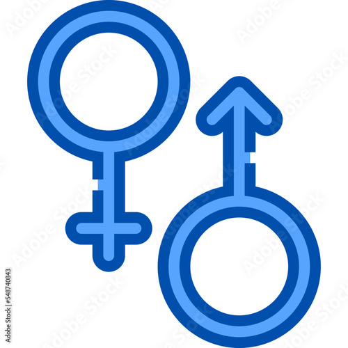 gender blue outline icon