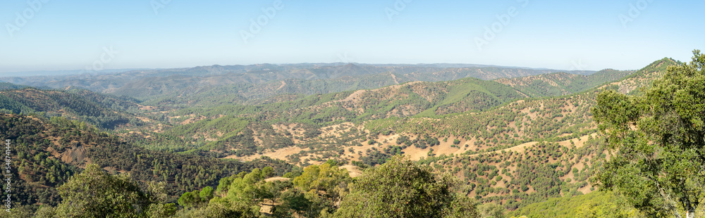 great panoramic view of mountains in the mediterranean south of Spain
