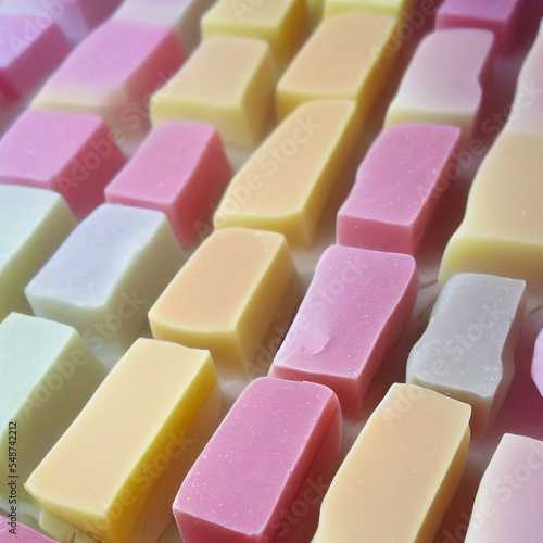 Colorful soap bars, handmade natural zero waste soap, spa and skincare small business idea, solid soap 