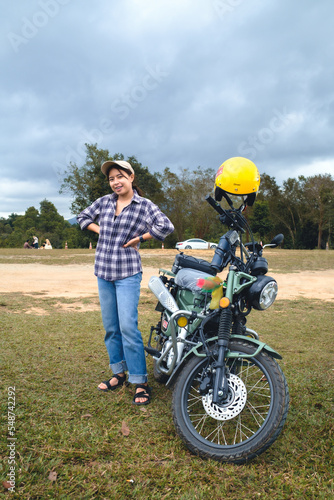 woman driving a motorcycle