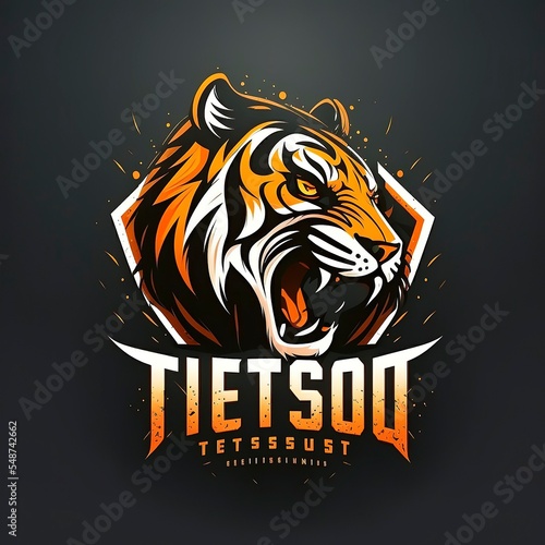 tiger head for esport logo isolated on black background. used for game companies, social media, websites and promotional purposes.