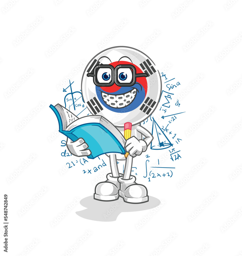 south korea head cartoon got an idea. mascot vector south korea head cartoon got an idea. mascot vector
