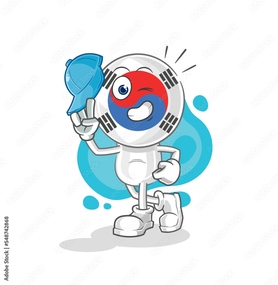 south korea head cartoon burp mascot. cartoon vector