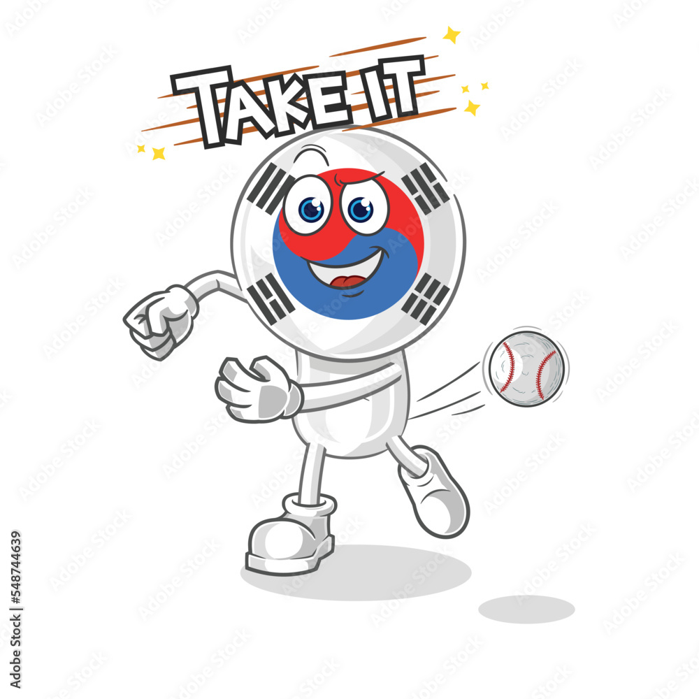 south korea head cartoon on fire mascot. cartoon vector south korea head cartoon on fire mascot. cartoon vector