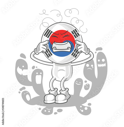 south korea head cartoon angel with wings vector. cartoon character