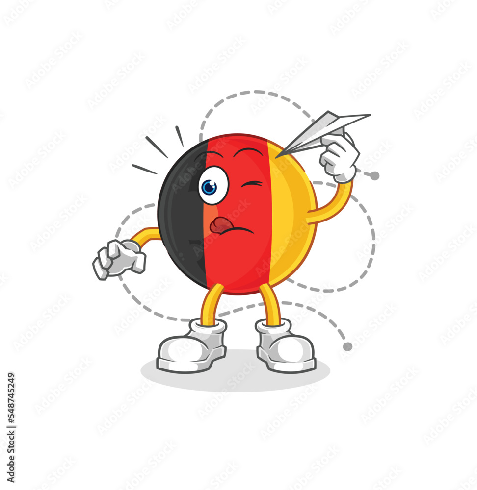 belgium with paper plane character. cartoon mascot vector belgium with paper plane character. cartoon mascot vector