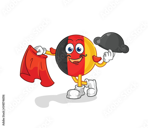 belgium matador with red cloth illustration. character vector