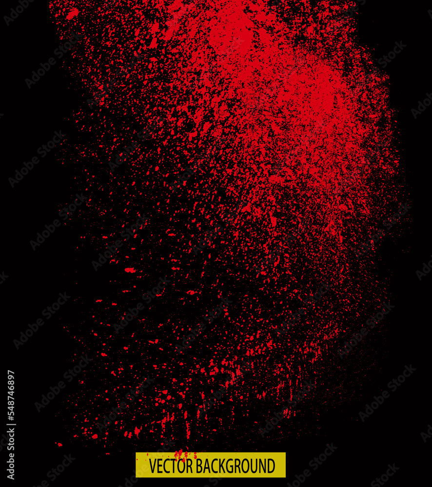 spray black background red paint, spill red paint on black background