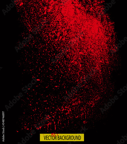 spray black background red paint, spill red paint on black background