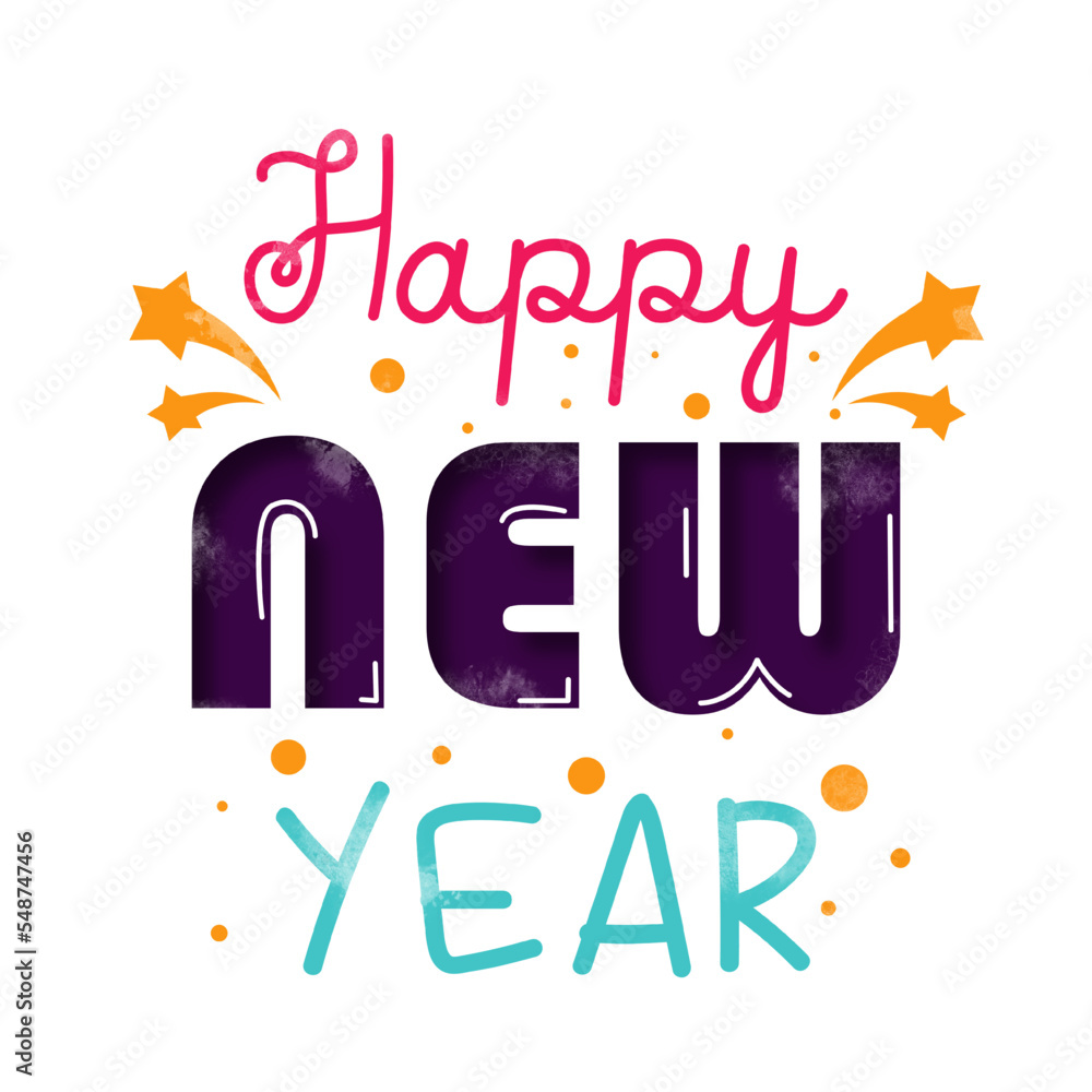 Happy New Year Illustration Vector. Happy New Year Background. New Year Web Banner Vector