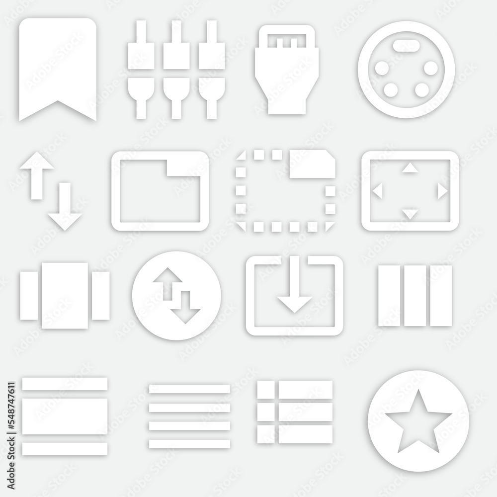Fototapeta premium light color icons for mobile applications and websites