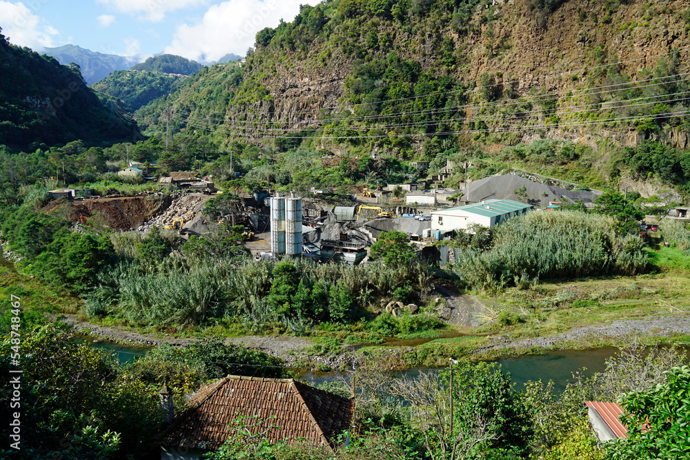 industrial plant n the green landscape of madeira