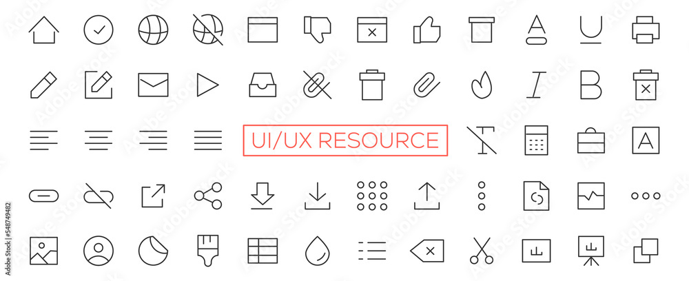 Minimalist and simple looking ui icons set for dark, light mode. Outline isolated user interface elements for night, day themes Minimalist and simple looking ui icons set for dark, light mode. Outline isolated user interface elements for night, day themes