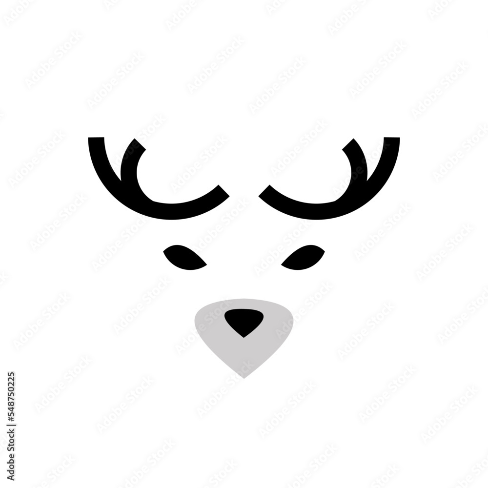 Deer face head background icon abstract flat vector design isolated Deer face head background icon abstract flat vector design isolated