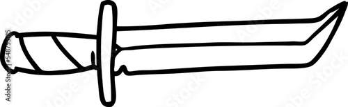 Fotografia, Obraz hand drawn line drawing doodle of a short dagger