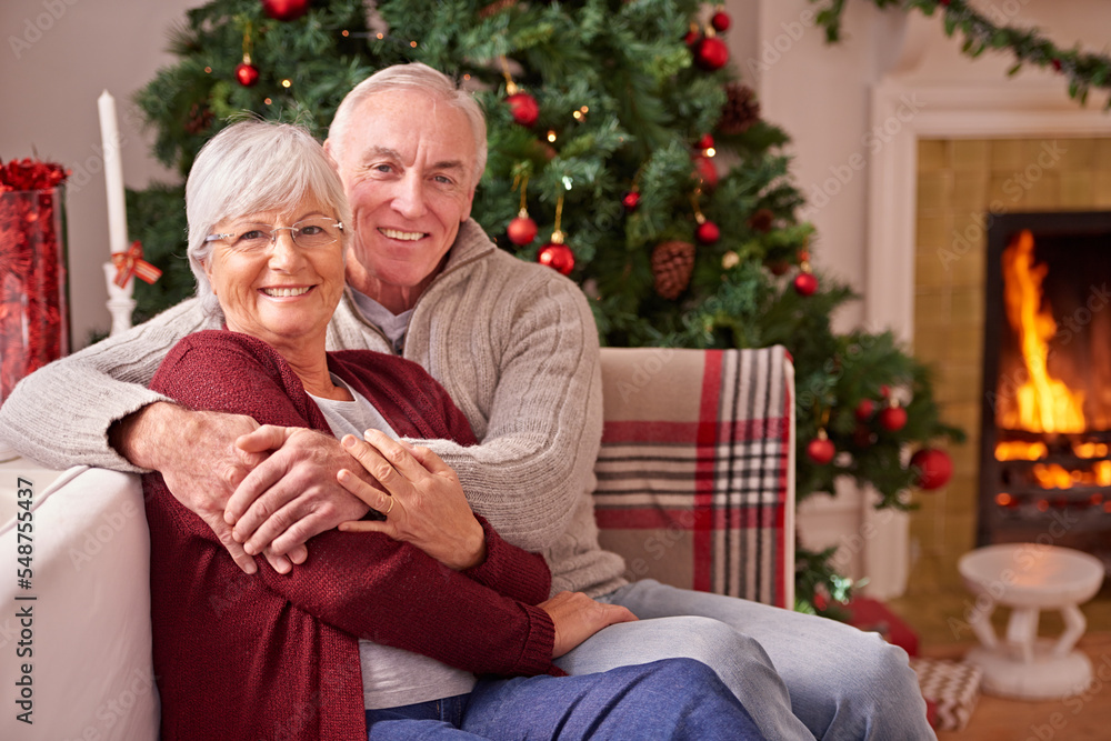 Christmas, senior couple and on couch together for happiness, festive season and relax at home. Xmas, love and elderly man with mature woman, happy or smile for bonding, content and on sofa in lounge Christmas, senior couple and on couch together for happiness, festive season and relax at home. Xmas, love and elderly man with mature woman, happy or smile for bonding, content and on sofa in lounge