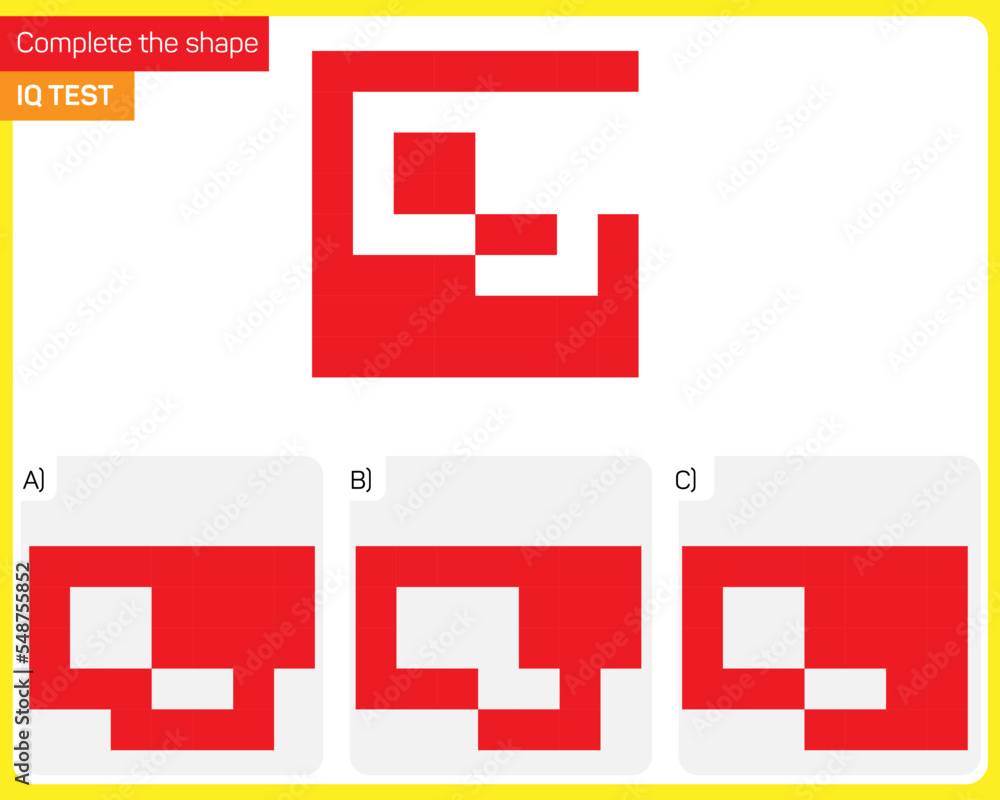 Fototapeta premium Find the Missing Piece. Shape completion questions