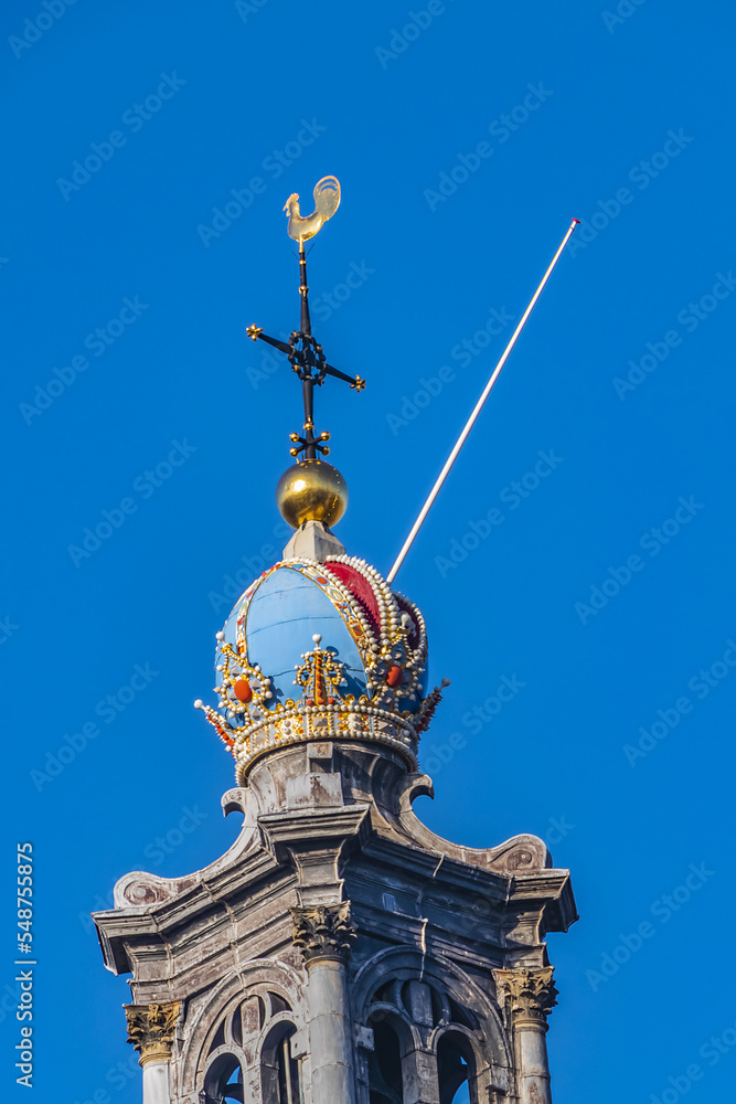 Western Church (Westerkerk, 1620 - 1631) - a Dutch Protestant church in Amsterdam. It lies in the most western part of the Grachtengordel neighborhood. Amsterdam, The Netherlands. Western Church (Westerkerk, 1620 - 1631) - a Dutch Protestant church in Amsterdam. It lies in the most western part of the Grachtengordel neighborhood. Amsterdam, The Netherlands.
