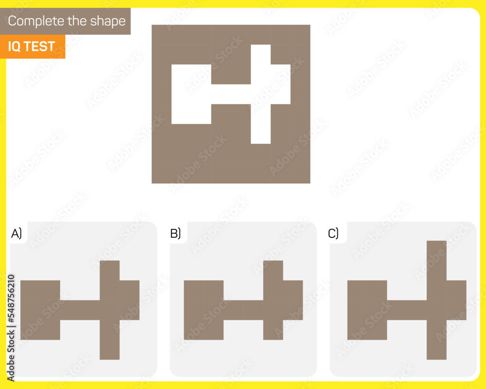 Obraz premium Find the Missing Piece. Shape completion questions