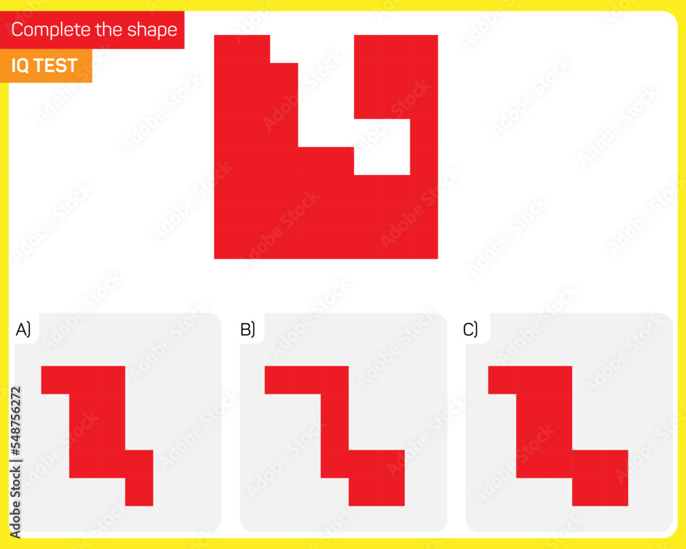 Find the Missing Piece. Shape completion questions Find the Missing Piece. Shape completion questions