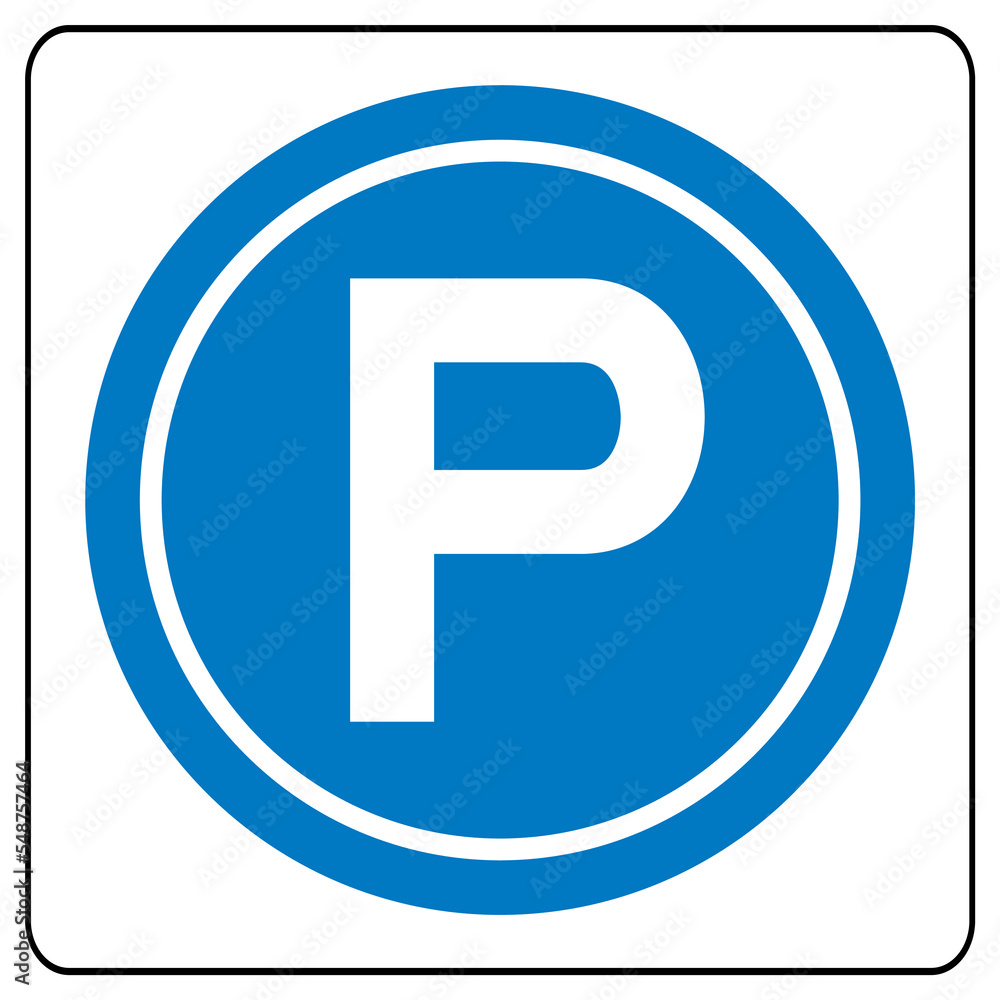 Road sign blue parking zone sign vector Road sign blue parking zone sign vector