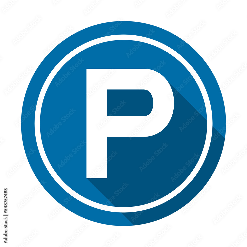 Road sign blue parking zone sign vector Road sign blue parking zone sign vector