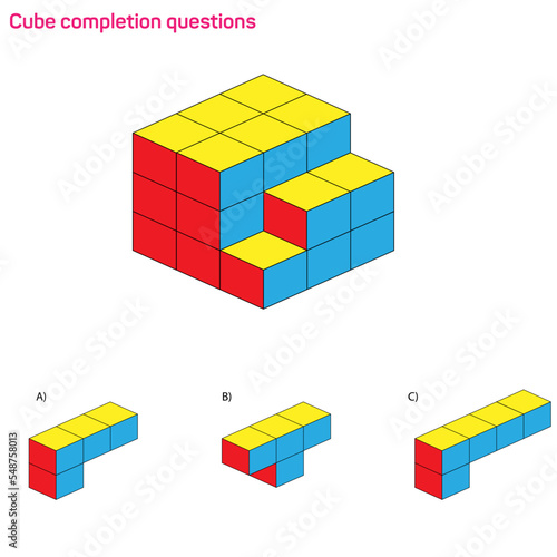 Find the Missing Piece. Shape completion questions, Find next shape