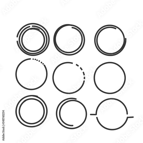 hand drawn doodle circle object illustration