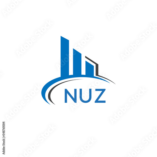 NUZ letter logo. NUZ blue image. NUZ Monogram logo design for entrepreneur and business. NUZ best icon.	
 photo