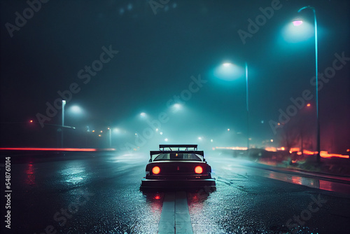 Car Wallpaper in the middle of the road 4k © ArtSpree