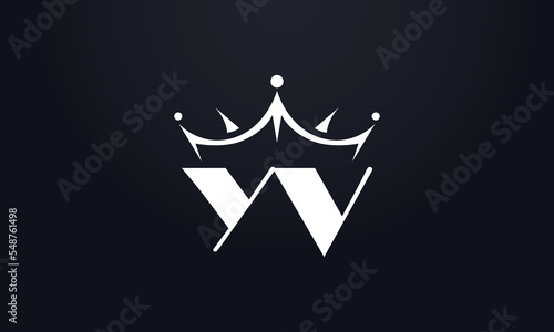 king crown logo design vector and extra bold queen symbol