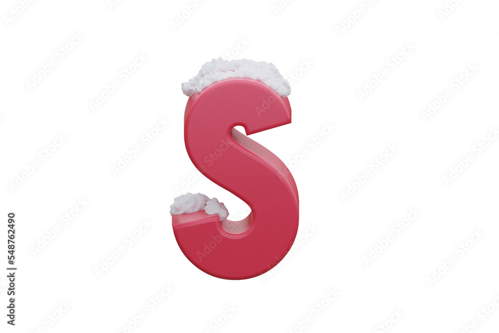 New year alphabet. Christmas 3D letter s New year alphabet. Christmas 3D letter s
