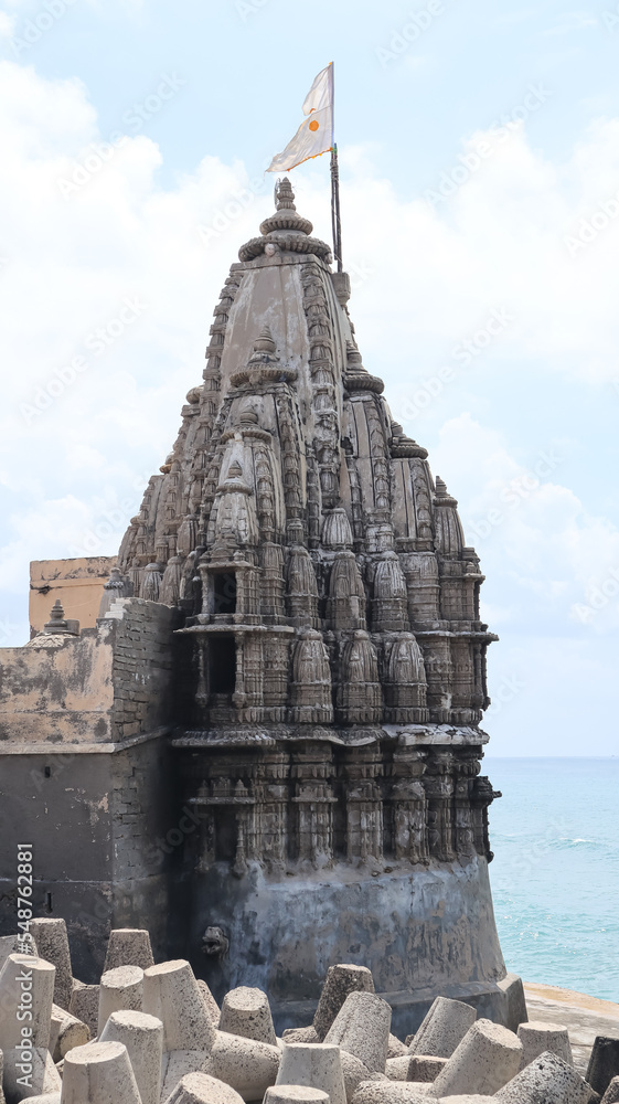 The Beautiful Samudra Narayana Temple, Dwarka, Gujarat, India.