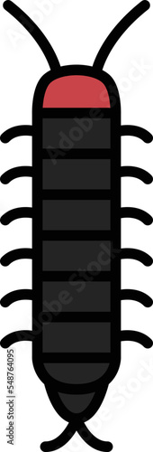 ミニ昆虫イラストアイコン 百足