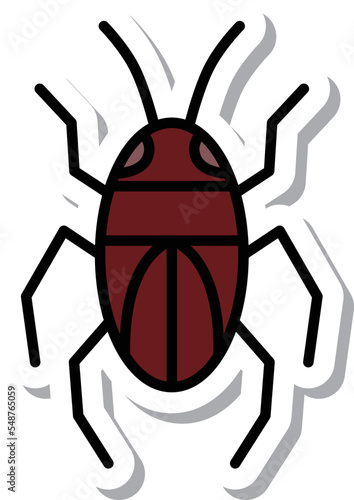 ミニステッカー昆虫イラストアイコン ゴキブリ