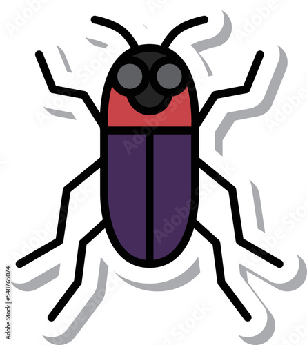 ミニステッカー昆虫イラストアイコン 蛍